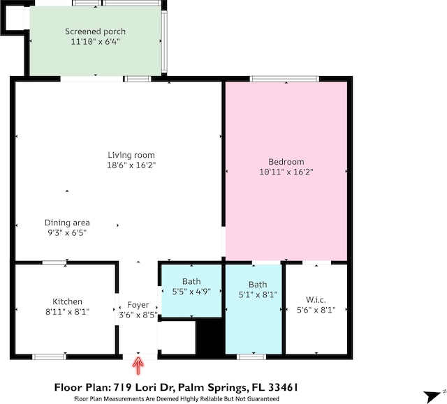 719 Lori Dr Unit 102, Palm Springs, FL 33461 - home floor plan