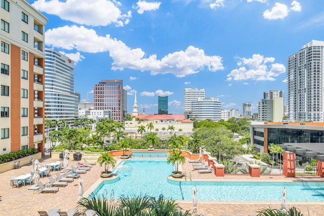 100 N Federal Hwy Unit 1004, Fort Lauderdale, FL 33301 - community pool with a skyline view and a patio area