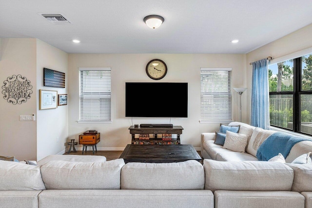 4858 Blistering Way, Lake Worth, FL 33467 - living area with baseboards, recessed lighting, and wood finished floors