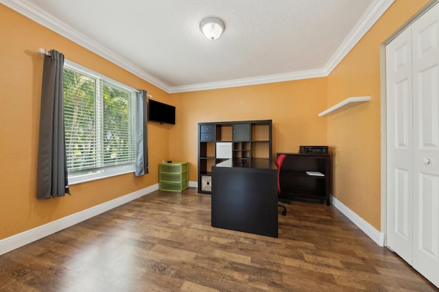 7969 Heavener Ct, Lake Worth, FL 33467 - office space featuring ornamental molding, wood finished floors, and baseboards