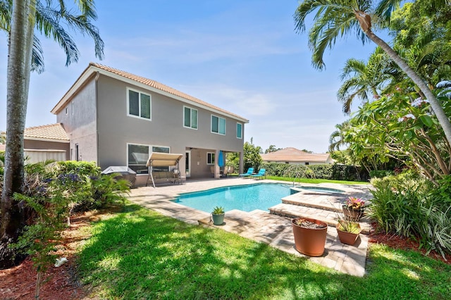 7969 Heavener Ct, Lake Worth, FL 33467 - view of swimming pool featuring a patio area and a lawn