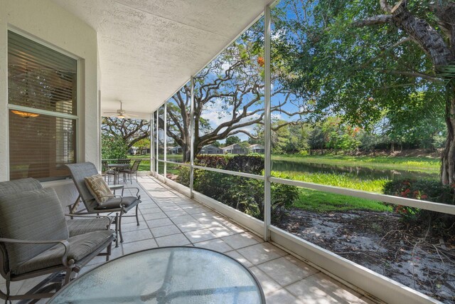7585 Las Cruces Ct, Boynton Beach, FL 33437 - porch with a ceiling fan