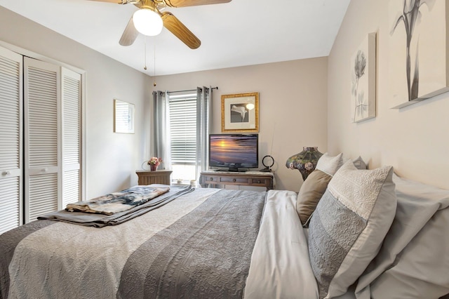 12697 Coral Breeze Dr, Wellington, FL 33414 - bedroom with a closet and ceiling fan