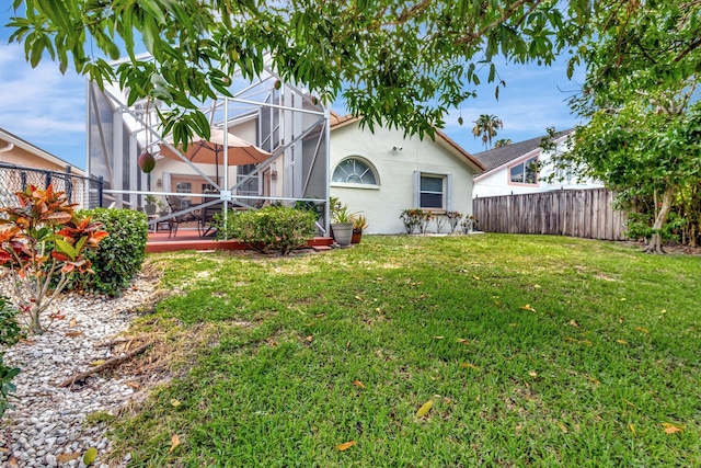 12697 Coral Breeze Dr, Wellington, FL 33414 - back of house featuring stucco siding and a lanai