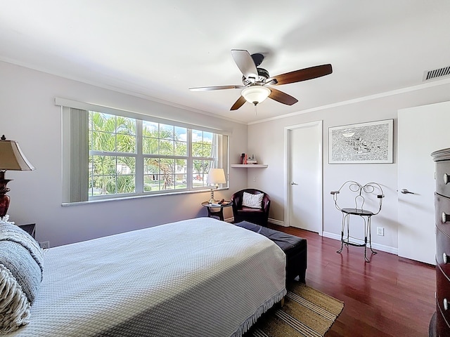 3622 Citrus Trce Unit 2, Davie, FL 33328 - bedroom featuring wood finished floors, ceiling fan, baseboards, and ornamental molding