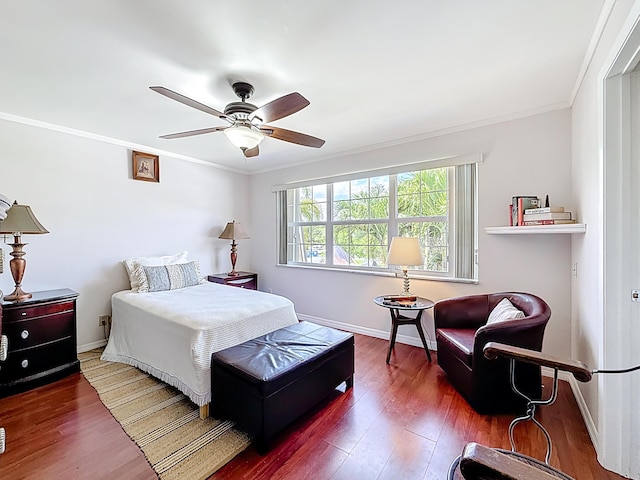 3622 Citrus Trce Unit 2, Davie, FL 33328 - bedroom with wood finished floors, crown molding, baseboards, and ceiling fan