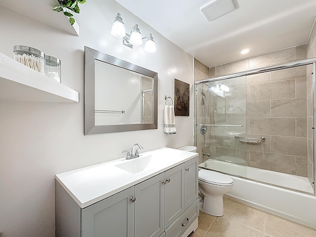 3622 Citrus Trce Unit 2, Davie, FL 33328 - full bathroom with vanity, toilet, enclosed tub / shower combo, and tile patterned floors
