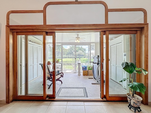 3622 Citrus Trce Unit 2, Davie, FL 33328 - entryway with ceiling fan and tile patterned floors