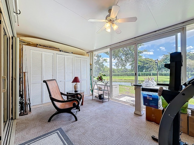 3622 Citrus Trce Unit 2, Davie, FL 33328 - sunroom / solarium featuring plenty of natural light and a water view
