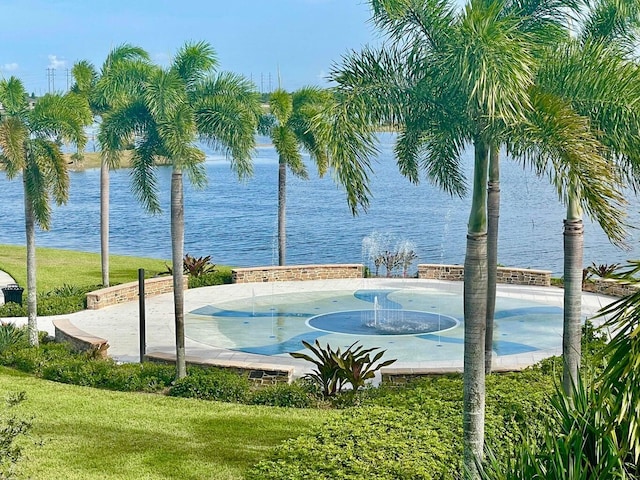 1130 Tangled Orchard Trce, The Acreage, FL 33470 - view of pool featuring a water view, community basketball court, and a yard