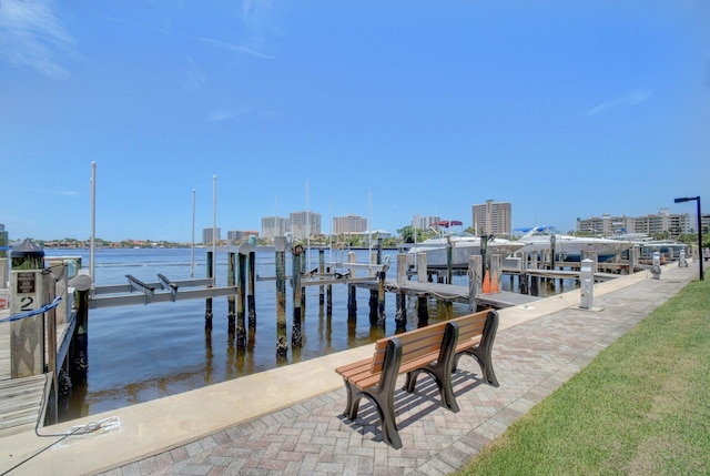 875 E Camino Real Unit 2G, Boca Raton, FL 33432 - dock area with a water view and a city view