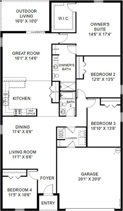 510 NW 12th St, Okeechobee, FL 34972 - home floor plan