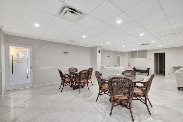 4100 Galt Ocean Dr Unit 311, Fort Lauderdale, FL 33308 - dining area featuring light tile patterned floors, baseboards, and recessed lighting
