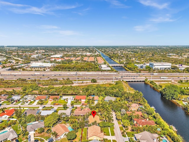 498 Oregon Ln, Boca Raton, FL 33487 - aerial overview of property's location featuring a nearby body of water, a highway, and nearby suburban area
