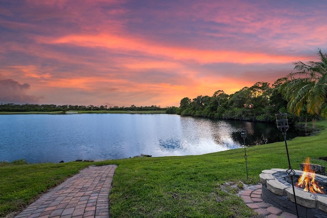 1936 SW Wood Duck Ln, Palm City, FL 34990 - water view with a fire pit