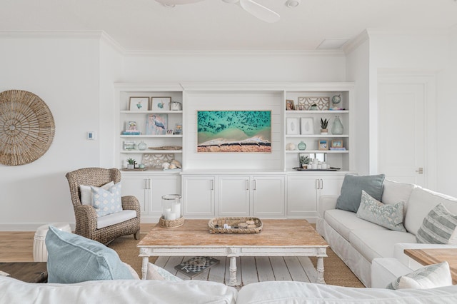 640 SE Boboli Way, Port Saint Lucie, FL 34984 - living area with wood finished floors and crown molding