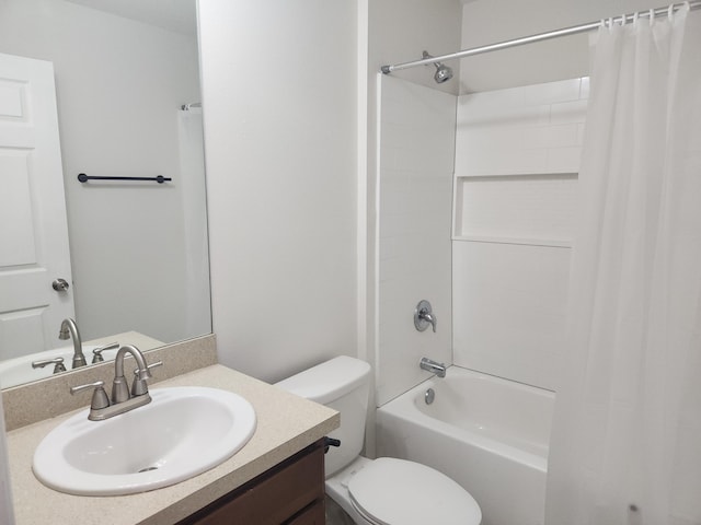 1721 SE Biddle Ln, Port Saint Lucie, FL 34983 - bathroom with vanity, shower / tub combo with curtain, and toilet