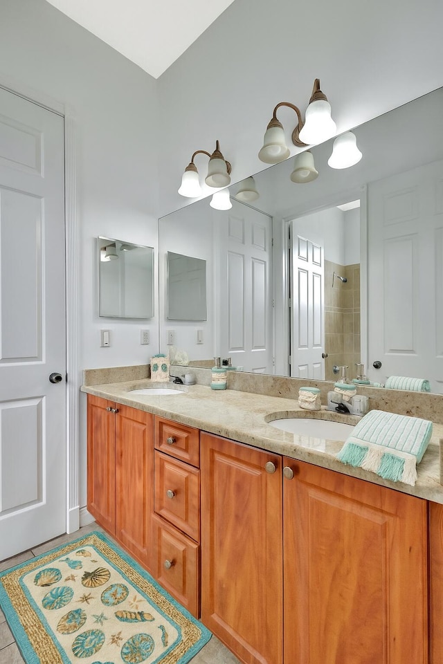 1897 SW Citation Ave, Port Saint Lucie, FL 34953 - full bathroom with double vanity and a tile shower