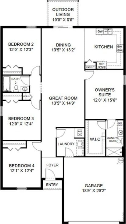 1104 NW 7th Ave, Okeechobee, FL 34972 - floor plan / room layout