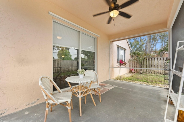 3288 SW Majestic Ct, Palm City, FL 34990 - sunroom featuring a ceiling fan and plenty of natural light
