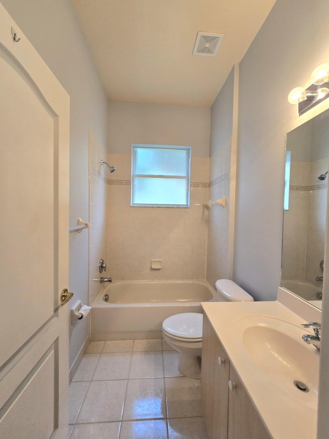 5704 Spanish River Rd, Fort Pierce, FL 34951 - bathroom with toilet, shower / tub combination, vanity, and tile patterned flooring