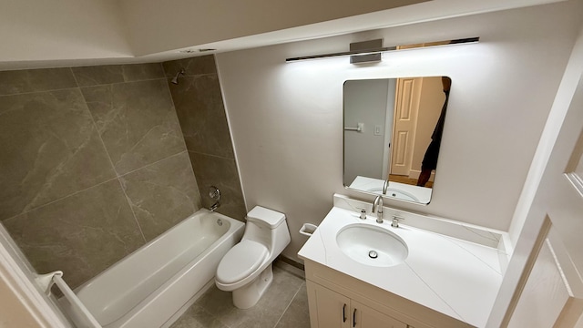 5800 Coach House Cir Unit B, Boca Raton, FL 33486 - full bathroom featuring bathing tub / shower combination, vanity, toilet, and tile patterned floors