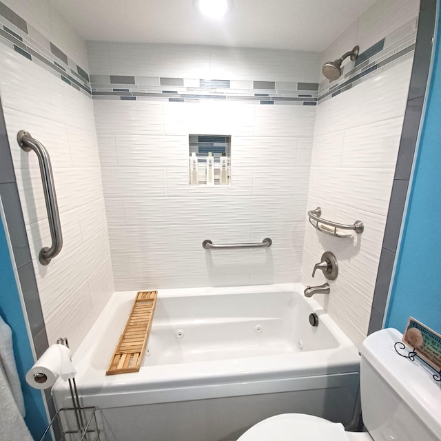 54 Piedmont Unit B, Delray Beach, FL 33484 - full bathroom featuring toilet and a combined bath / shower with jetted tub