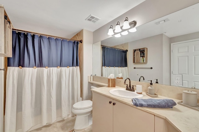 804 E Windward Way Unit 404, Lantana, FL 33462 - full bathroom with vanity, toilet, tile patterned flooring, and a shower with shower curtain