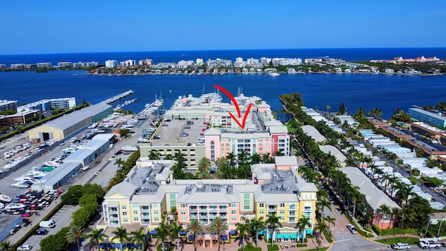 804 E Windward Way Unit 404, Lantana, FL 33462 - drone / aerial view of a nearby body of water and apartment complex