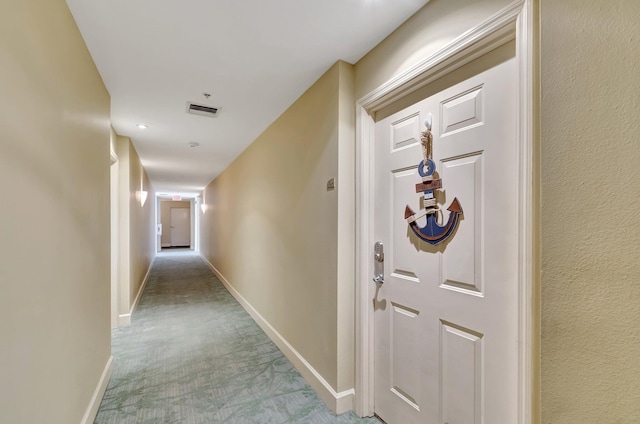 804 E Windward Way Unit 404, Lantana, FL 33462 - hallway with light carpet and baseboards