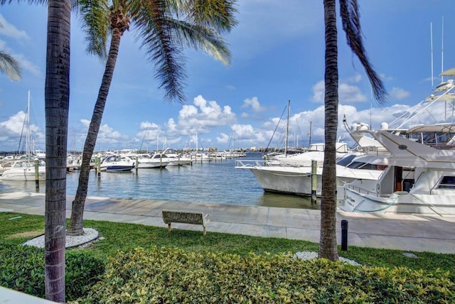804 E Windward Way Unit 404, Lantana, FL 33462 - dock area featuring a water view