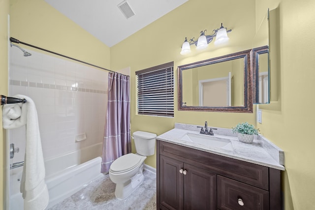 415 NW Granville St, Port Saint Lucie, FL 34986 - full bathroom with toilet, shower / bath combo, vanity, and baseboards