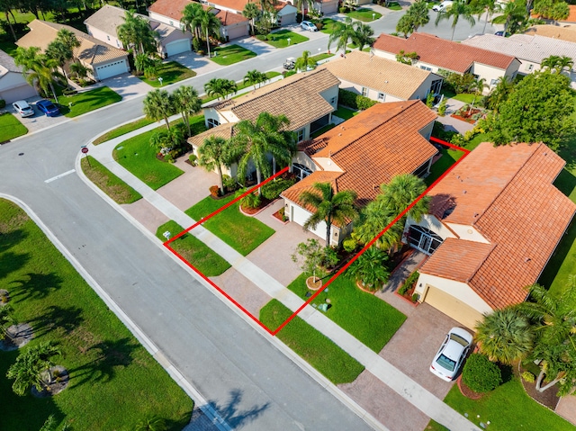 415 NW Granville St, Port Saint Lucie, FL 34986 - aerial view of residential area featuring property parcel outlined
