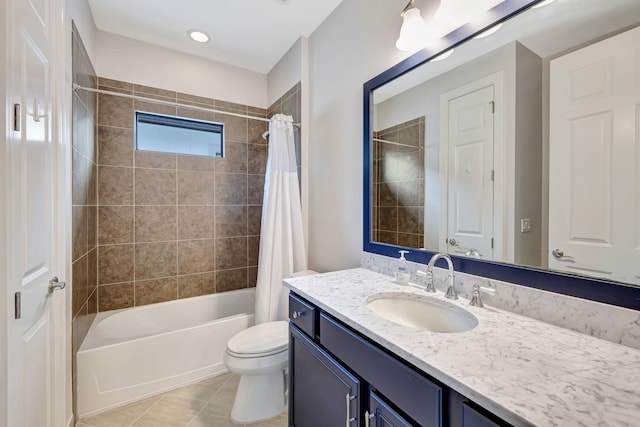 8271 Canopy Ter, Parkland, FL 33076 - bathroom with vanity, tile patterned floors, toilet, and shower / bath combination with curtain