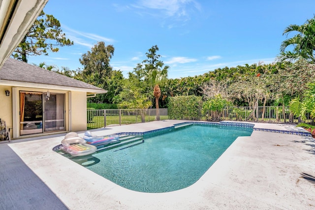 15385 Cedar Bluff Pl, Wellington, FL 33414 - view of pool featuring a fenced backyard and a patio area
