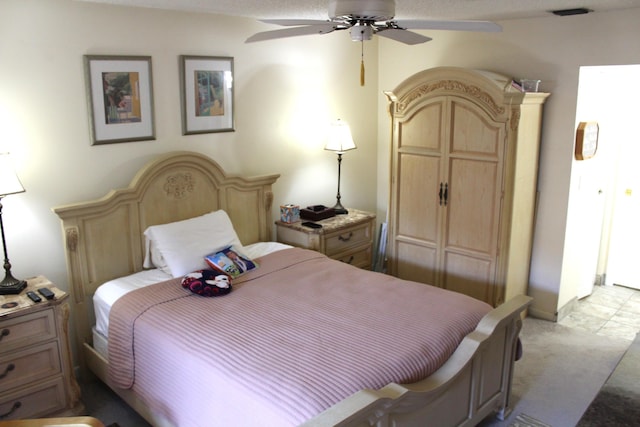 7609 Tahiti Ln Unit 201, Lake Worth, FL 33467 - bedroom with ceiling fan and light carpet