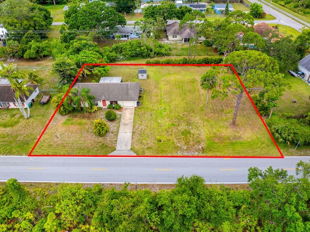 7201 N Blvd, Fort Pierce, FL 34951 - aerial view of property and surrounding area with property boundaries highlighted