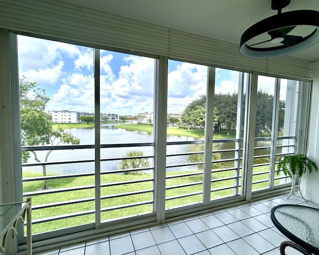3026 Lincoln B 3026, Boca Raton, FL 33434 - sunroom / solarium with a water view and healthy amount of natural light