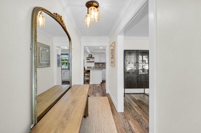 769 Berkeley St, Boca Raton, FL 33487 - foyer with wood finished floors and crown molding