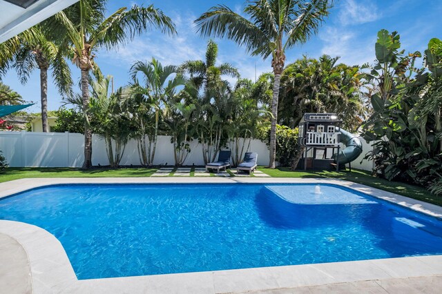 769 Berkeley St, Boca Raton, FL 33487 - view of swimming pool featuring a fenced backyard