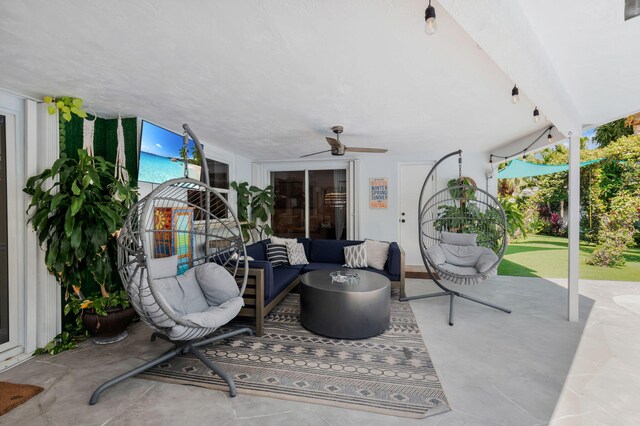 769 Berkeley St, Boca Raton, FL 33487 - view of patio with a ceiling fan and an outdoor hangout area