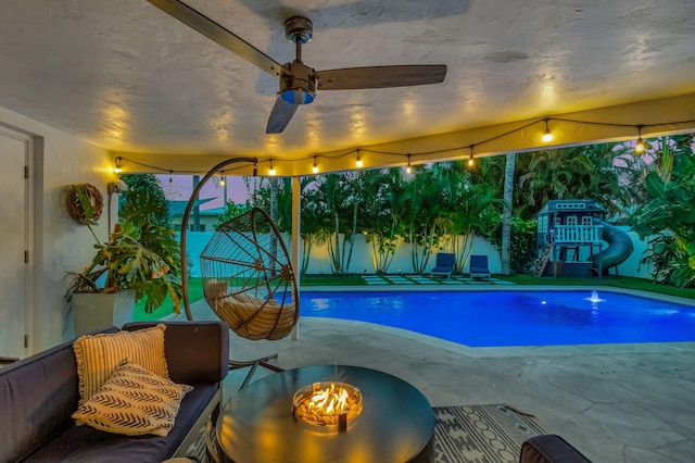 769 Berkeley St, Boca Raton, FL 33487 - view of swimming pool featuring a fenced backyard and a patio area