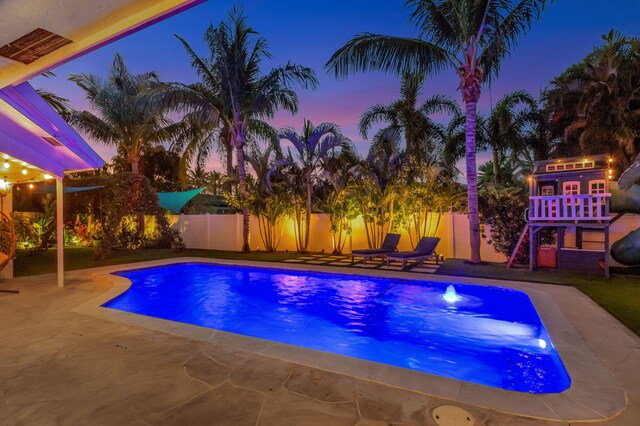 769 Berkeley St, Boca Raton, FL 33487 - view of pool featuring a patio area and a fenced backyard