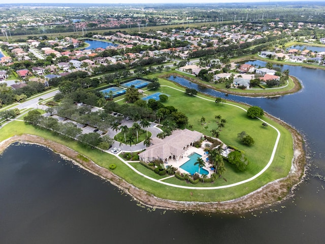 4245 Bluff Harbor Way, Wellington, FL 33449 - aerial overview of property's location with a nearby body of water, nearby suburban area, and a pool area