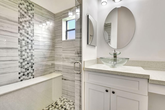 7644 Lexington Club Blvd Unit A, Delray Beach, FL 33446 - full bathroom with vanity and a shower stall