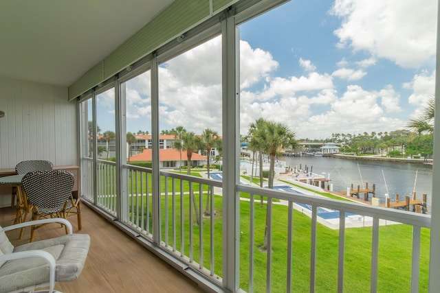 105 NE 19th Ave Unit 356, Deerfield Beach, FL 33441 - sunroom / solarium featuring a water view