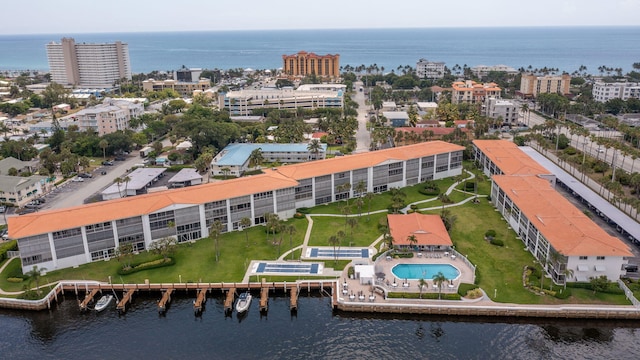 105 NE 19th Ave Unit 356, Deerfield Beach, FL 33441 - view of urban area with a large body of water, apartment complex / building, and a pool area