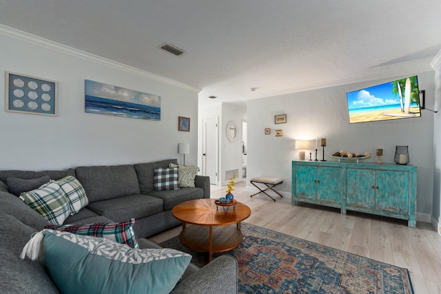 2948 SE Treasure Island Rd, Port Saint Lucie, FL 34952 - living room with ornamental molding, wood finished floors, and baseboards