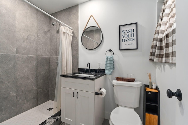 2948 SE Treasure Island Rd, Port Saint Lucie, FL 34952 - full bath with toilet, vanity, and a tile shower