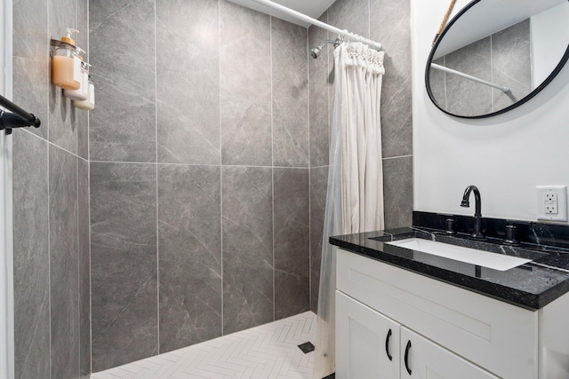 2948 SE Treasure Island Rd, Port Saint Lucie, FL 34952 - bathroom with a tile shower and vanity